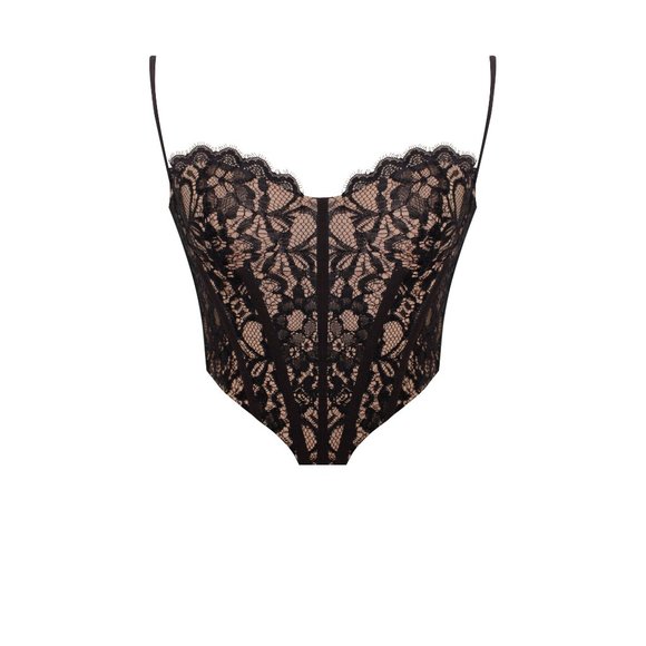 Miss Circle Tops - Sia Black Lace Corset Top
